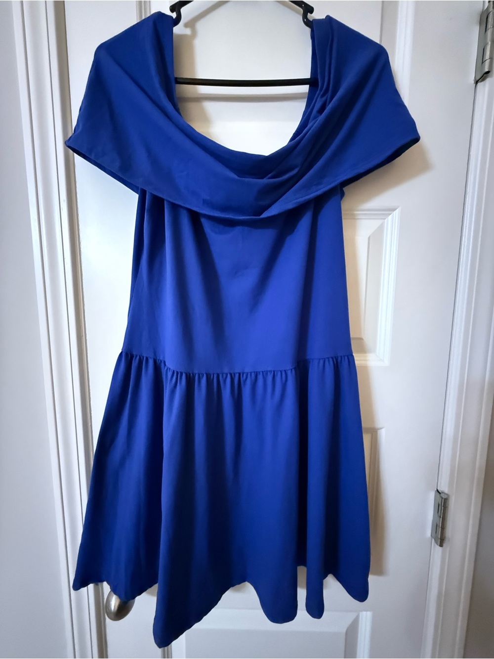 Amazon Cobalt Blue Off-Shoulder Mini Dress